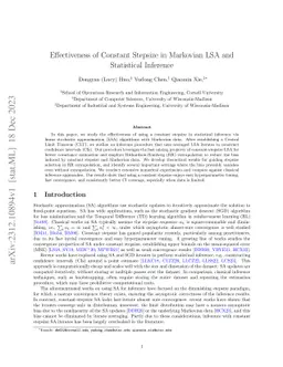 Effectiveness of Constant Stepsize in Markovian LSA and Statistical
  Inference