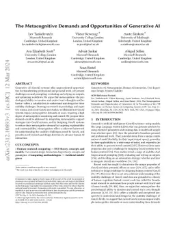 The Metacognitive Demands and Opportunities of Generative AI