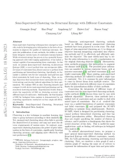 Semi-Supervised Clustering via Structural Entropy with Different
  Constraints