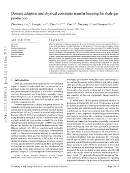 Domain adaption and physical constrains transfer learning for shale gas
  production