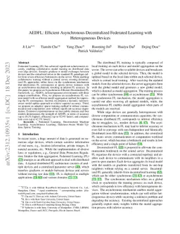 AEDFL: Efficient Asynchronous Decentralized Federated Learning with
  Heterogeneous Devices