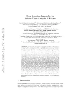 Deep Learning Approaches for Seizure Video Analysis: A Review