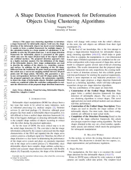 A Shape Detection Framework for Deformation Objects Using Clustering
  Algorithms