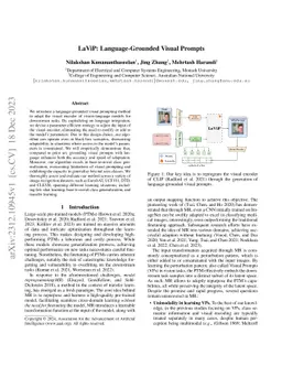 LaViP:Language-Grounded Visual Prompts