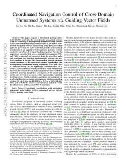 Coordinated Navigation Control of Cross-Domain Unmanned Systems via
  Guiding Vector Fields