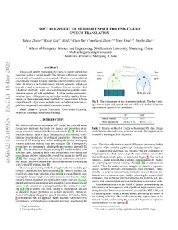 Soft Alignment of Modality Space for End-to-end Speech Translation