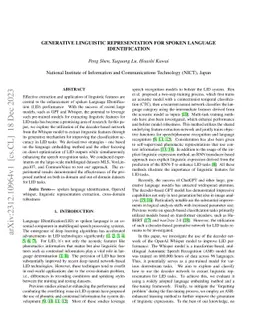 Generative linguistic representation for spoken language identification