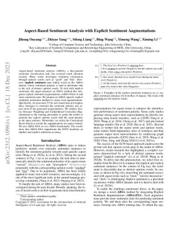 Aspect-Based Sentiment Analysis with Explicit Sentiment Augmentations