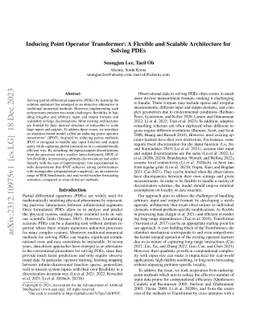 Inducing Point Operator Transformer: A Flexible and Scalable
  Architecture for Solving PDEs