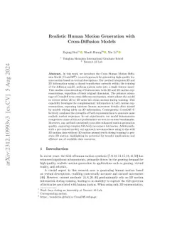 Realistic Human Motion Generation with Cross-Diffusion Models