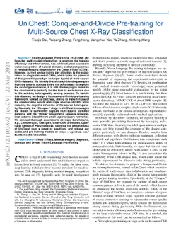 UniChest: Conquer-and-Divide Pre-training for Multi-Source Chest X-Ray
  Classification