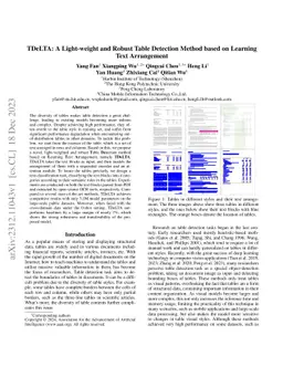 TDeLTA: A Light-weight and Robust Table Detection Method based on
  Learning Text Arrangement