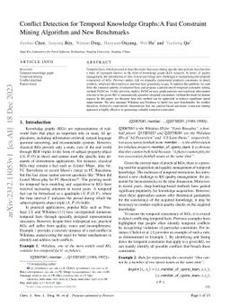 Conflict Detection for Temporal Knowledge Graphs:A Fast Constraint Mining Algorithm and New Benchmarks