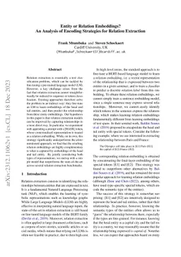 Entity or Relation Embeddings? An Analysis of Encoding Strategies for
  Relation Extraction