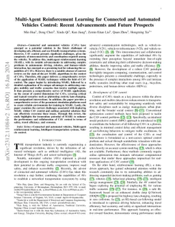 Multi-Agent Reinforcement Learning for Connected and Automated Vehicles
  Control: Recent Advancements and Future Prospects