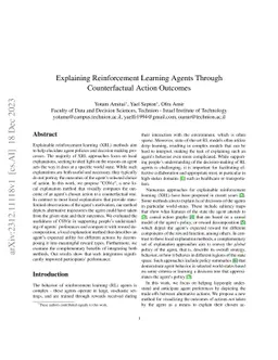 Explaining Reinforcement Learning Agents Through Counterfactual Action
  Outcomes