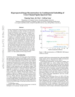 Hyperspectral Image Reconstruction via Combinatorial Embedding of
  Cross-Channel Spatio-Spectral Clues