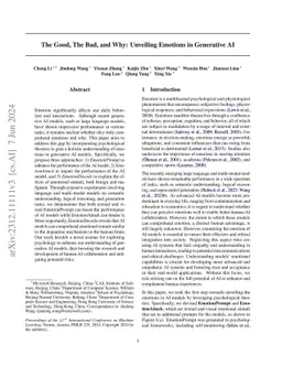 The Good, The Bad, and Why: Unveiling Emotions in Generative AI