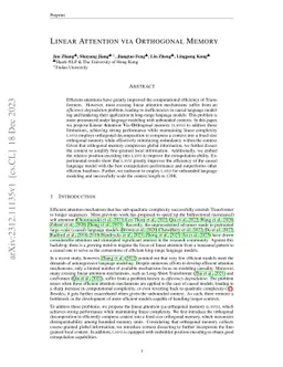 Linear Attention via Orthogonal Memory