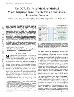 UniDCP: Unifying Multiple Medical Vision-language Tasks via Dynamic
  Cross-modal Learnable Prompts