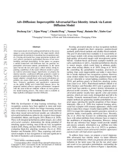 Adv-Diffusion: Imperceptible Adversarial Face Identity Attack via Latent
  Diffusion Model