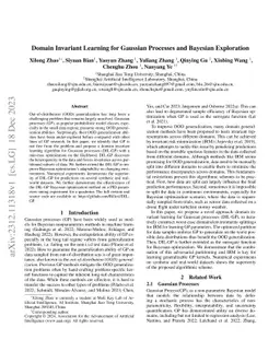 Domain Invariant Learning for Gaussian Processes and Bayesian
  Exploration