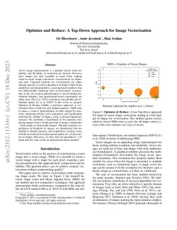 Optimize and Reduce: A Top-Down Approach for Image Vectorization