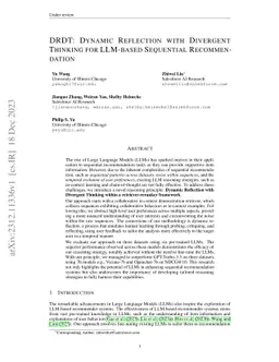DRDT: Dynamic Reflection with Divergent Thinking for LLM-based
  Sequential Recommendation