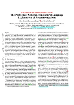 The Problem of Coherence in Natural Language Explanations of Recommendations