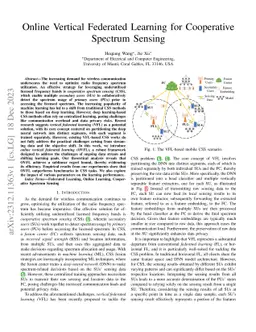 Online Vertical Federated Learning for Cooperative Spectrum Sensing