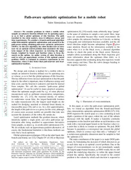 Path-aware optimistic optimization for a mobile robot