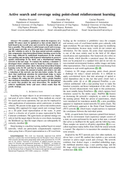 Active search and coverage using point-cloud reinforcement learning