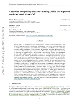 Layerwise complexity-matched learning yields an improved model of
  cortical area V2