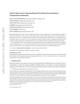 Make It Make Sense! Understanding and Facilitating Sensemaking in
  Computational Notebooks