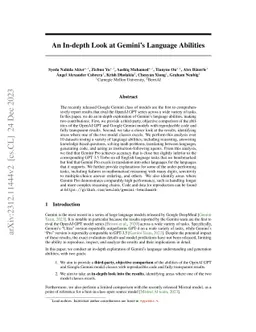 An In-depth Look at Gemini's Language Abilities