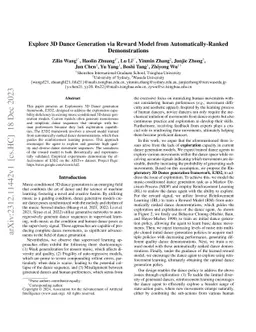 Explore 3D Dance Generation via Reward Model from Automatically-Ranked
  Demonstrations