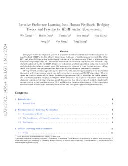Iterative Preference Learning from Human Feedback: Bridging Theory and
  Practice for RLHF under KL-Constraint