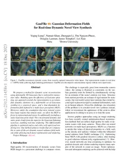 GauFRe: Gaussian Deformation Fields for Real-time Dynamic Novel View Synthesis