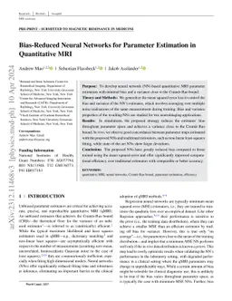Bias-Reduced Neural Networks for Parameter Estimation in Quantitative
  MRI