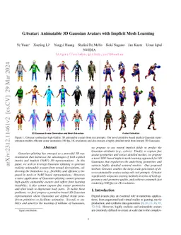 GAvatar: Animatable 3D Gaussian Avatars with Implicit Mesh Learning