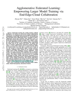 Agglomerative Federated Learning: Empowering Larger Model Training via
  End-Edge-Cloud Collaboration