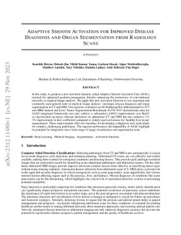 Adaptive Smooth Activation for Improved Disease Diagnosis and Organ
  Segmentation from Radiology Scans