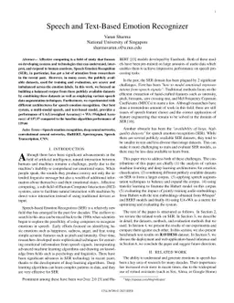 Speech and Text-Based Emotion Recognizer