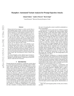 Maatphor: Automated Variant Analysis for Prompt Injection Attacks