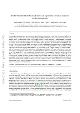 Twitter Permeability to financial events: an experiment towards a model
  for sensing irregularities