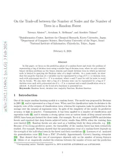 On the Trade-off between the Number of Nodes and the Number of Trees in
  a Random Forest