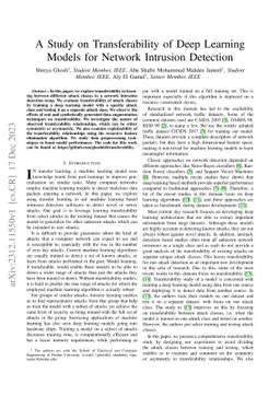 A Study on Transferability of Deep Learning Models for Network Intrusion
  Detection