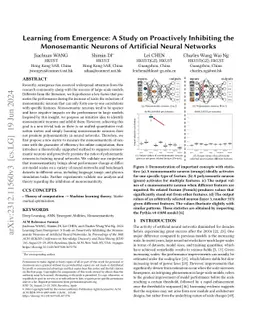 Learning from Emergence: A Study on Proactively Inhibiting the
  Monosemantic Neurons of Artificial Neural Networks
