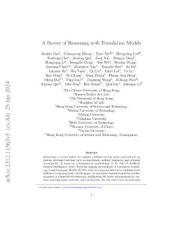 A Survey of Reasoning with Foundation Models