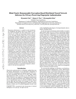 Blind-Touch: Homomorphic Encryption-Based Distributed Neural Network
  Inference for Privacy-Preserving Fingerprint Authentication